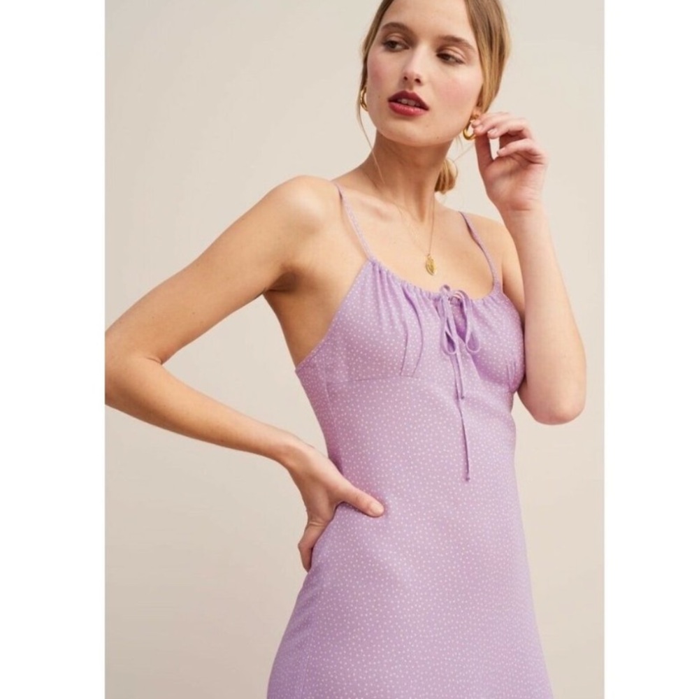 NWOT Rouje Daria Dress in Lavender Dot, Size 38, Hemmed